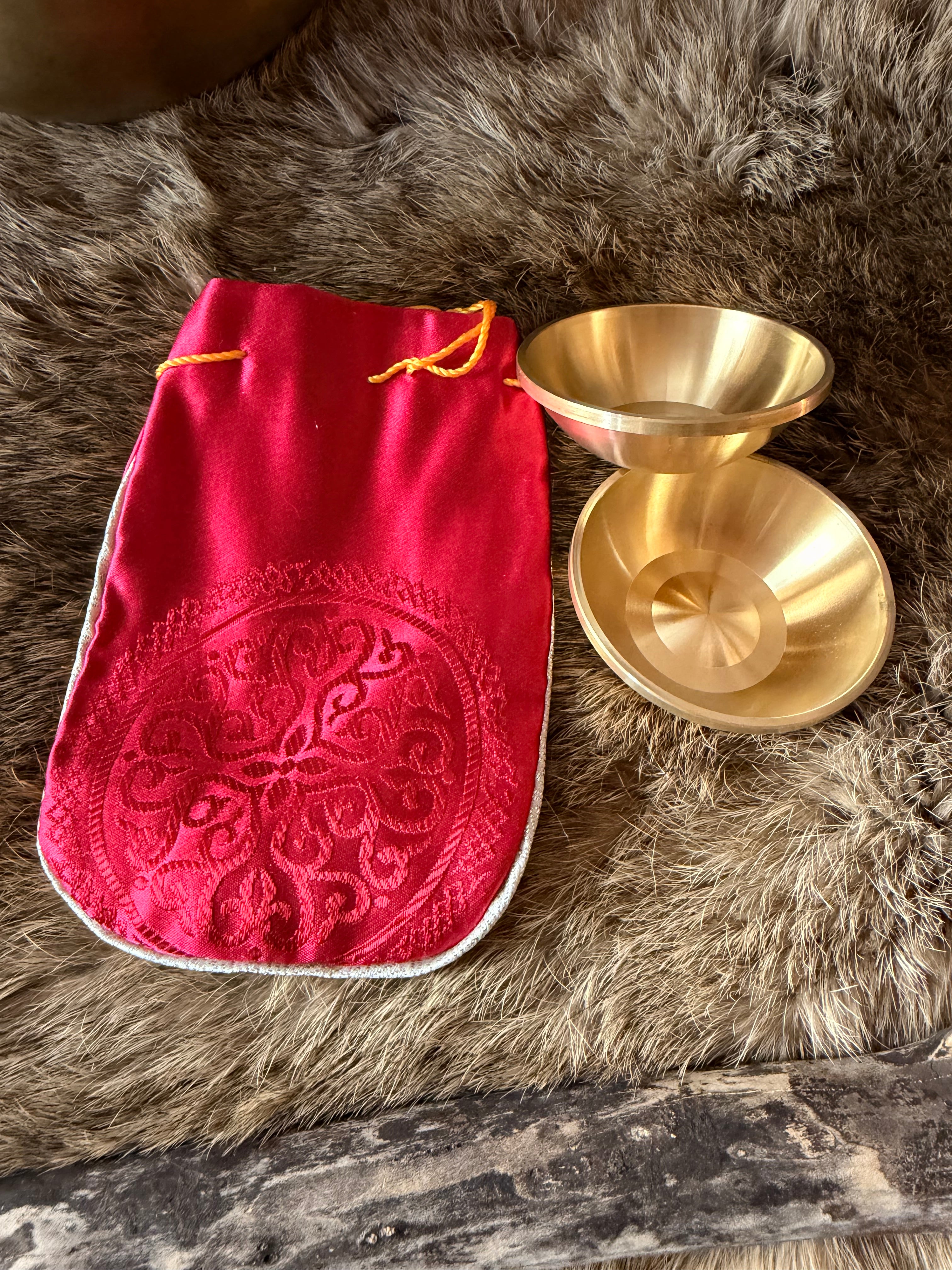 Kit bol d'offrande mongol en laiton