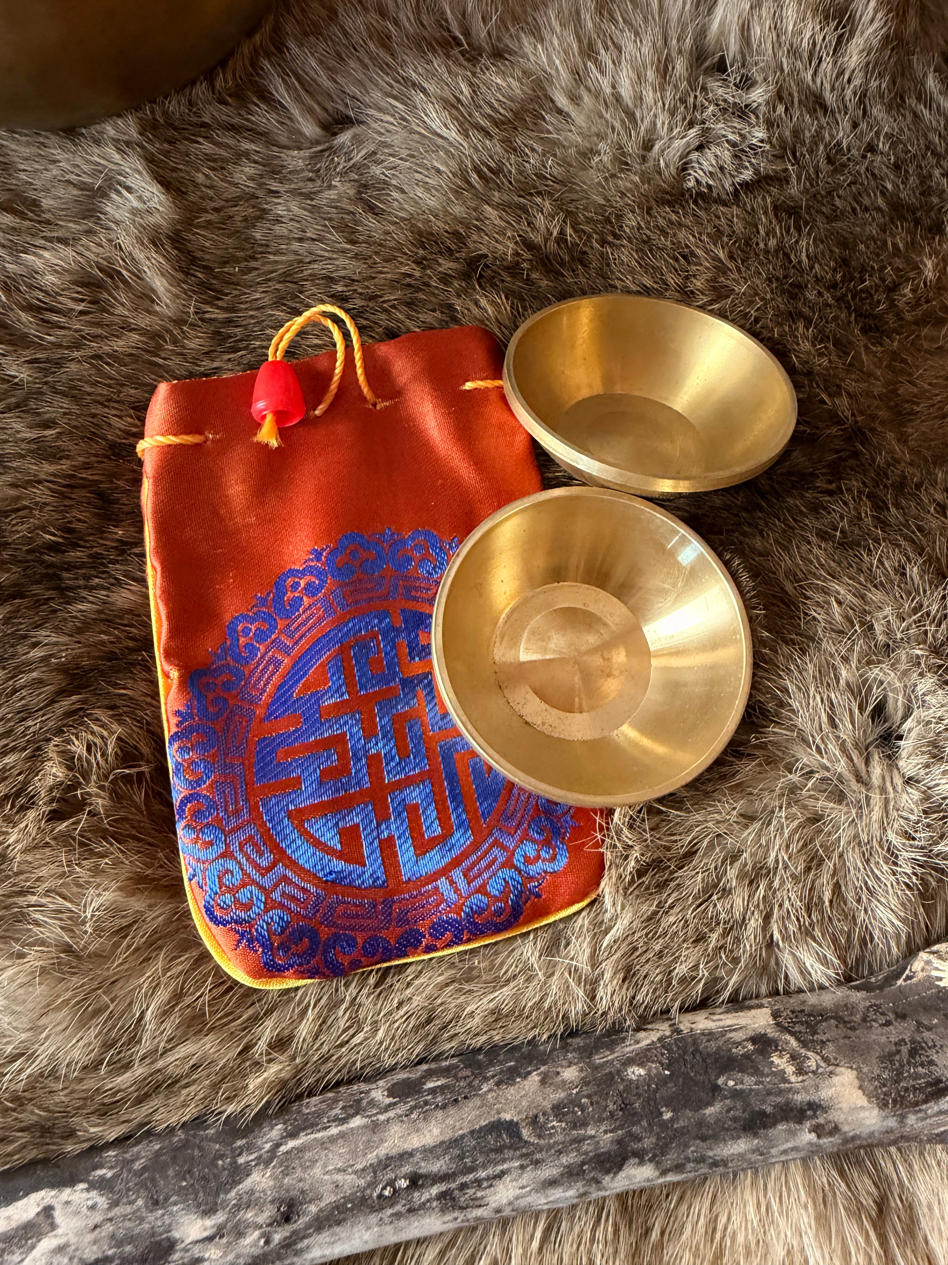 Kit bol d'offrande mongol en laiton