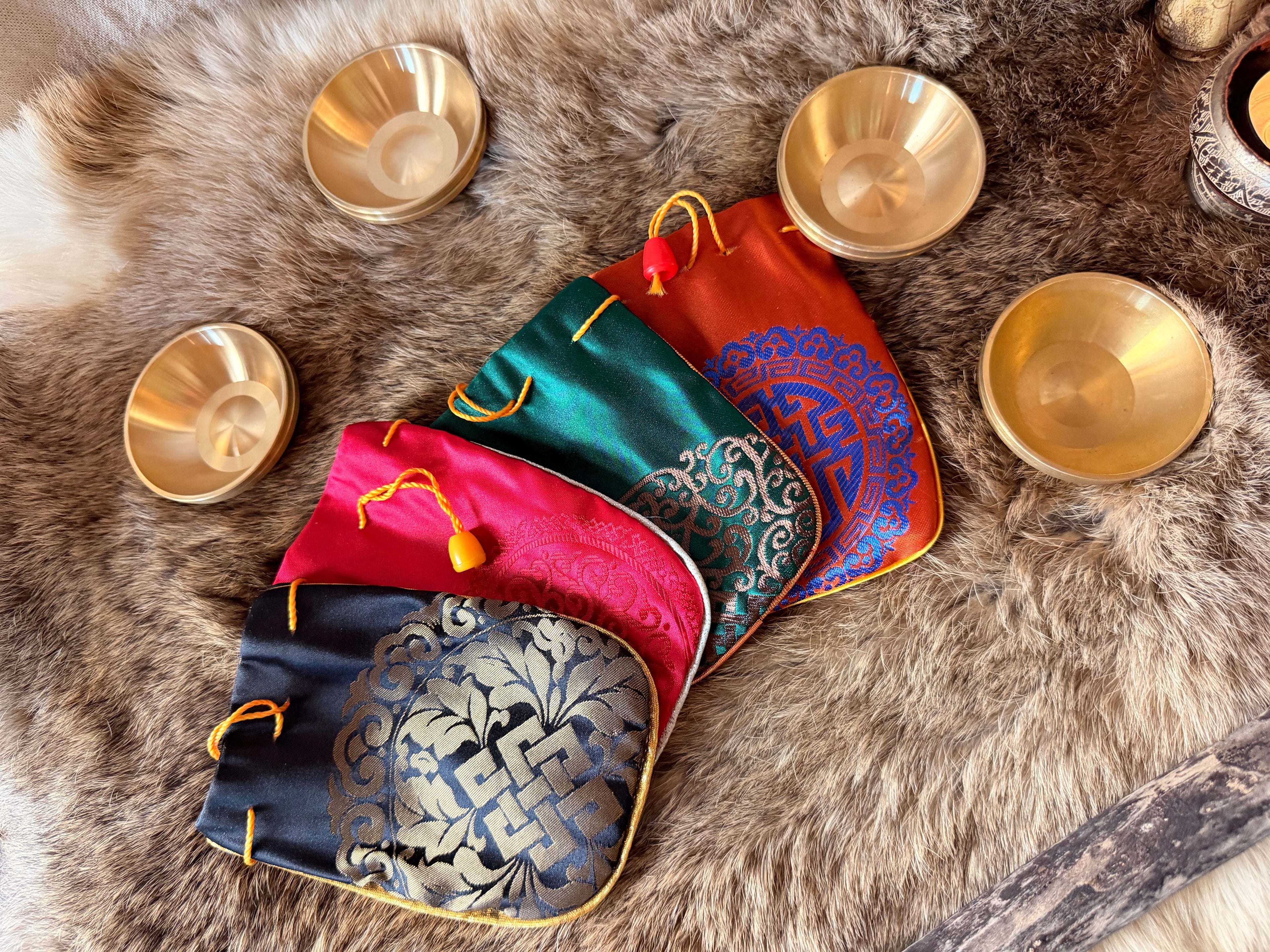 Kit bol d'offrande mongol en laiton