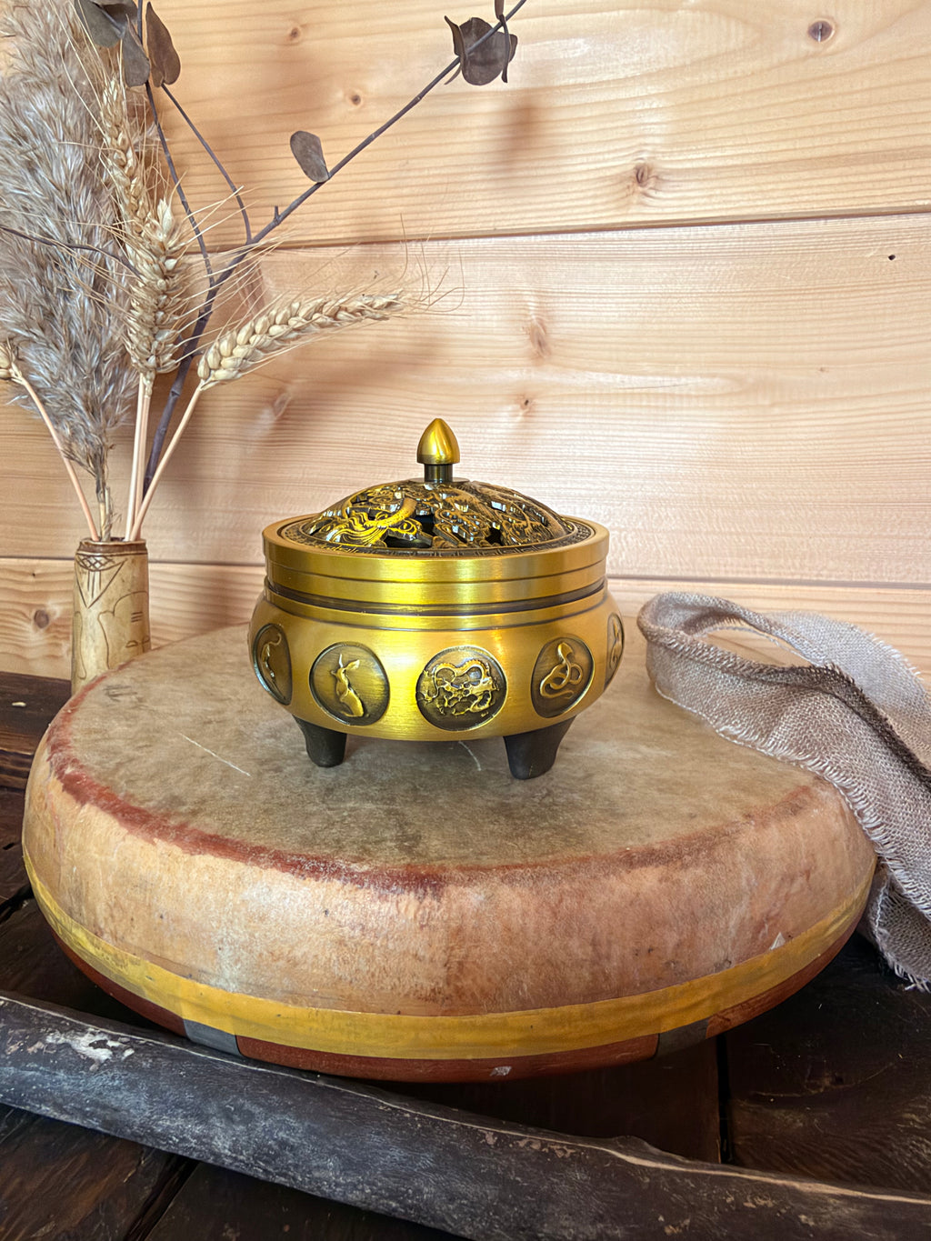 Brûleur d'encens traditionnel - Signes chinois