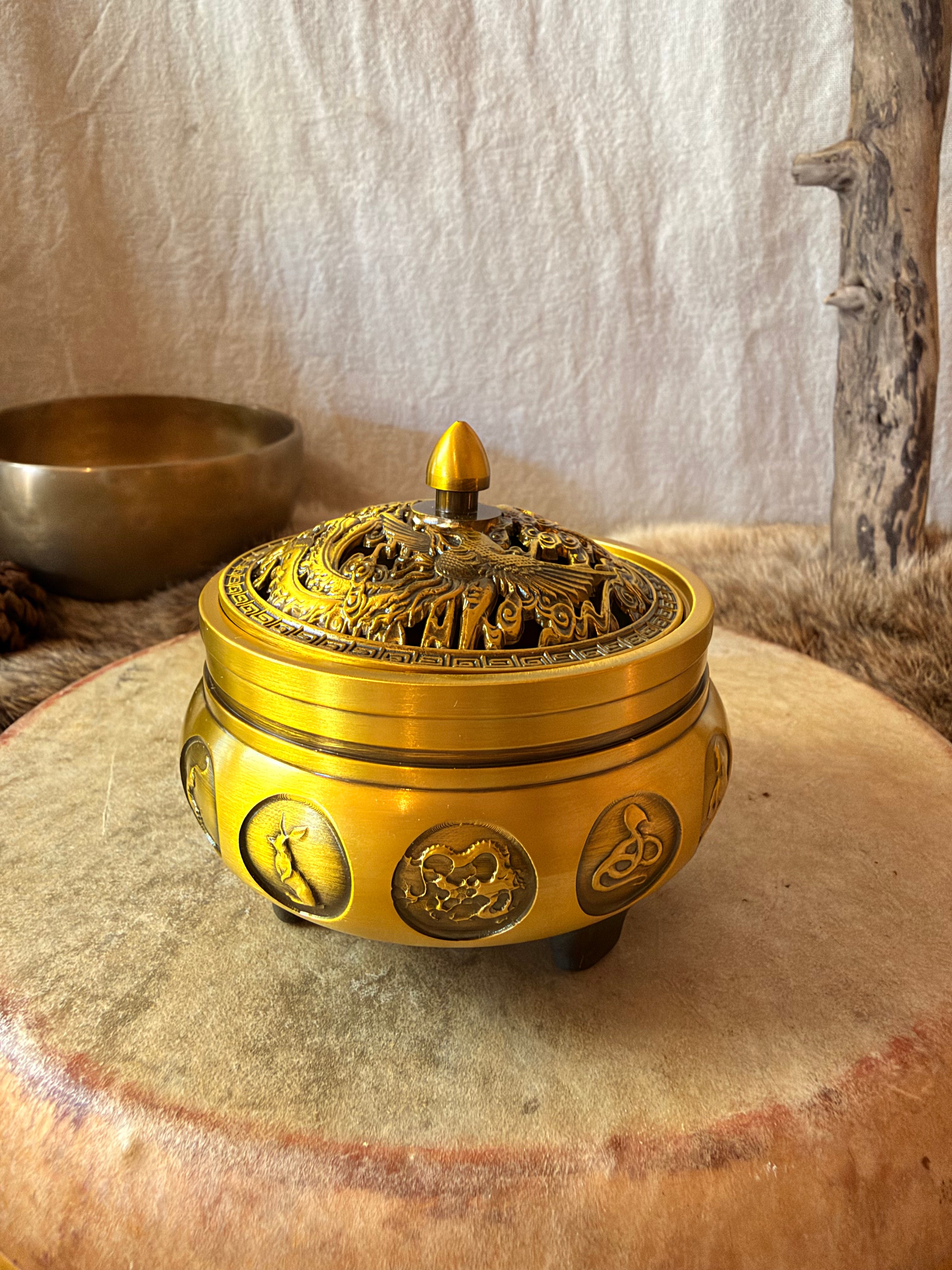 Brûleur d'encens traditionnel - Signes chinois