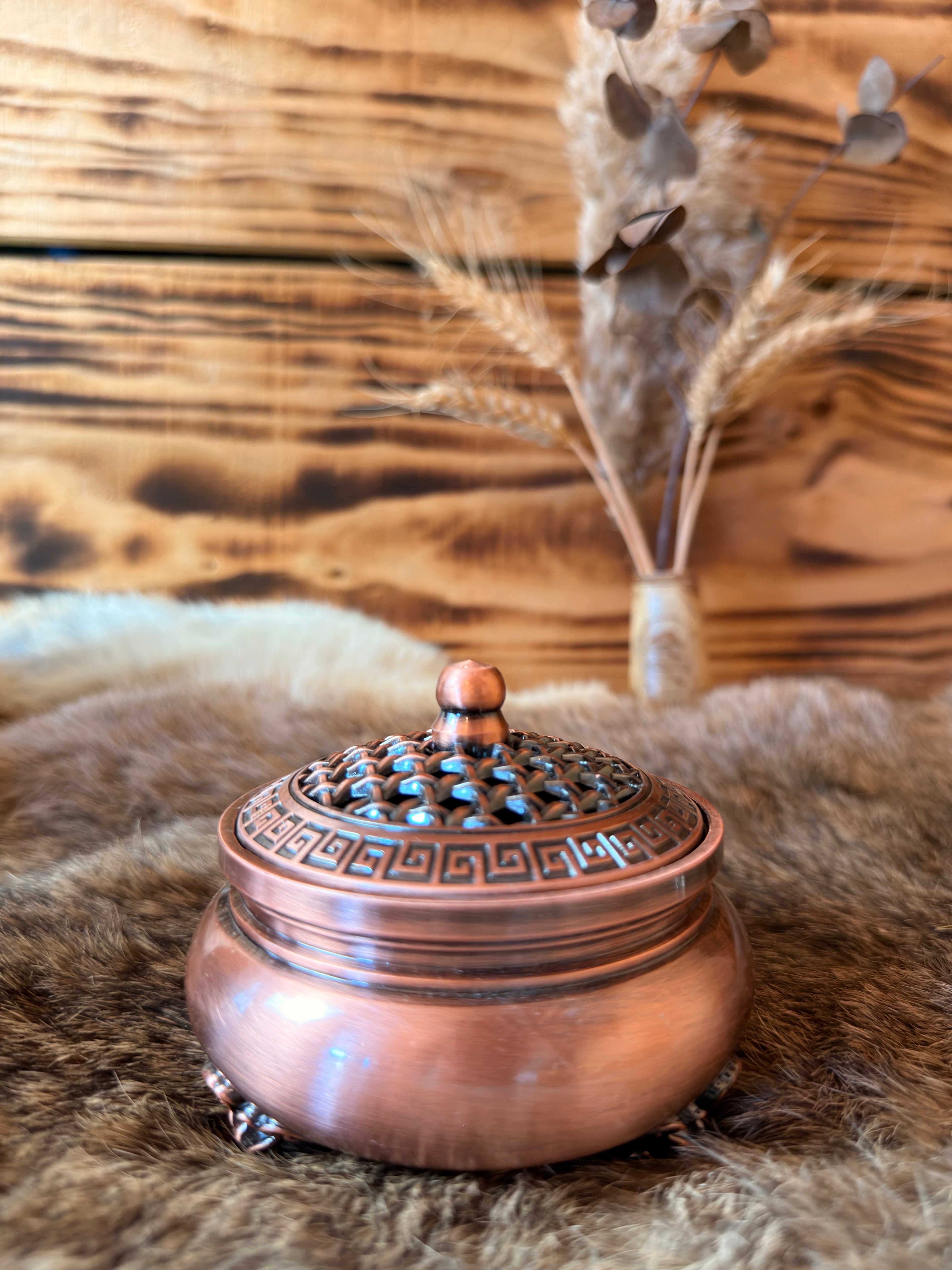 Brûleur à encens en métal – Finition Laiton ou cuivre ancien