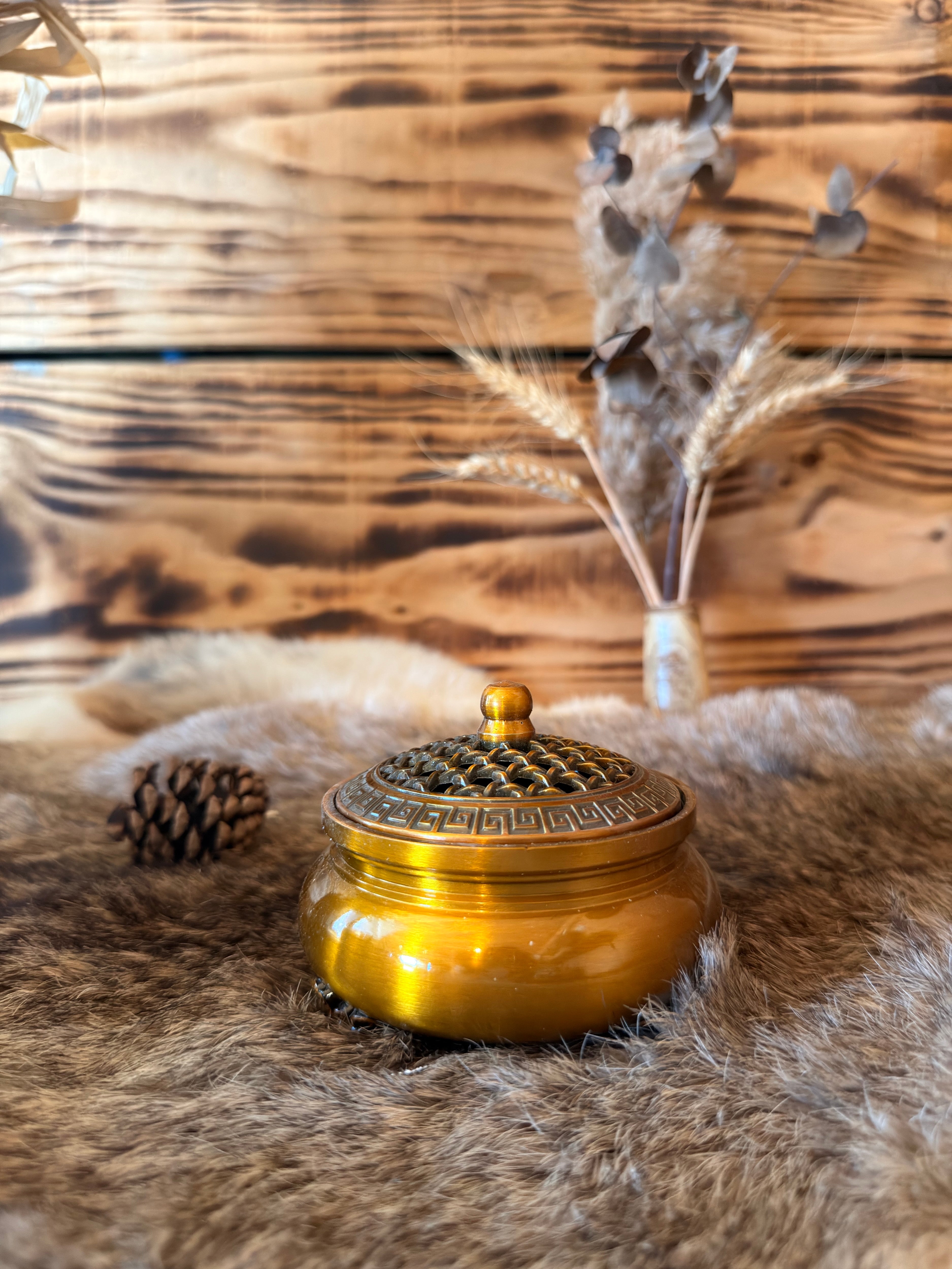 Brûleur à encens en métal – Finition Laiton ou cuivre ancien