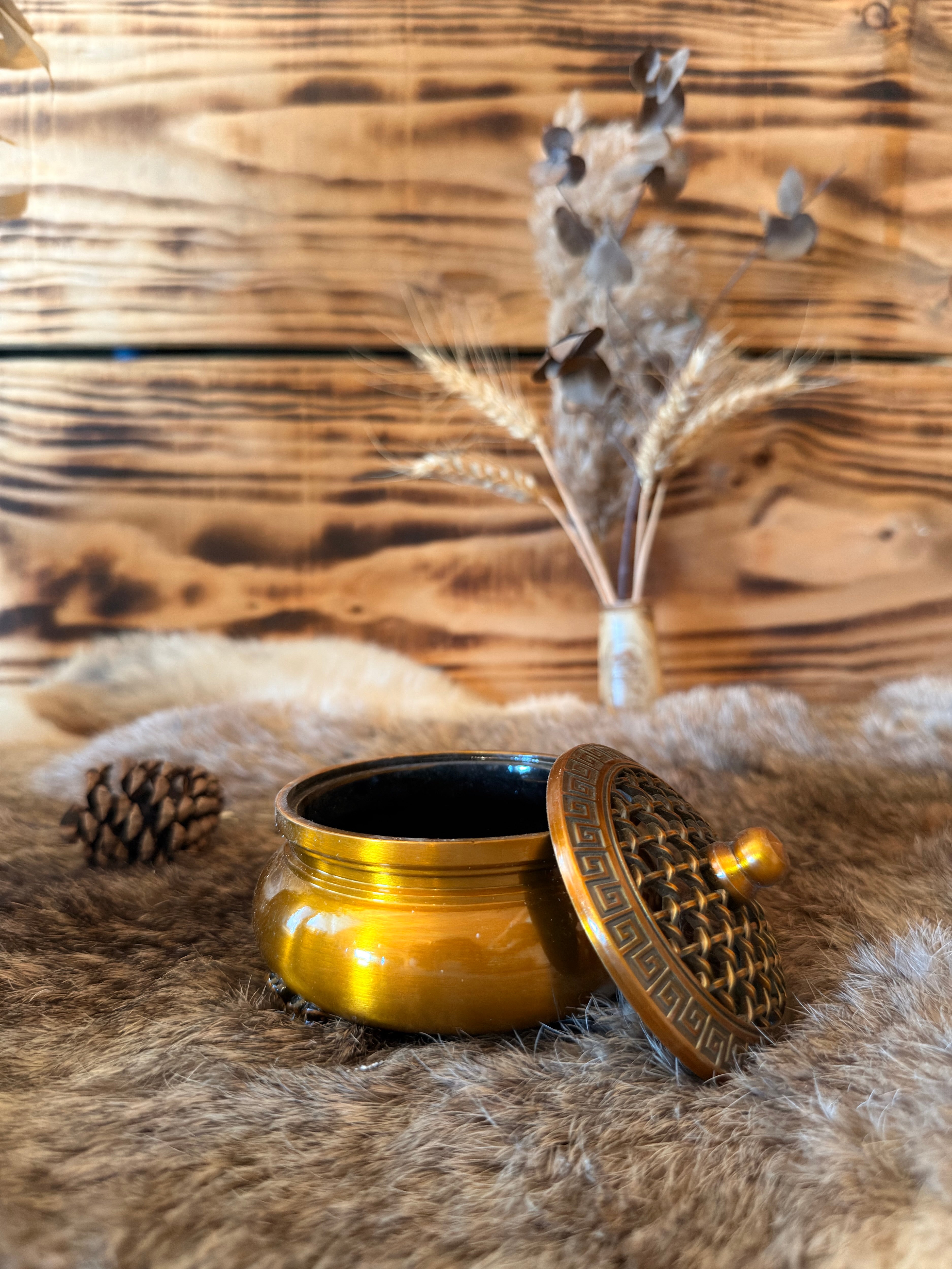 Brûleur à encens en métal – Finition Laiton ou cuivre ancien