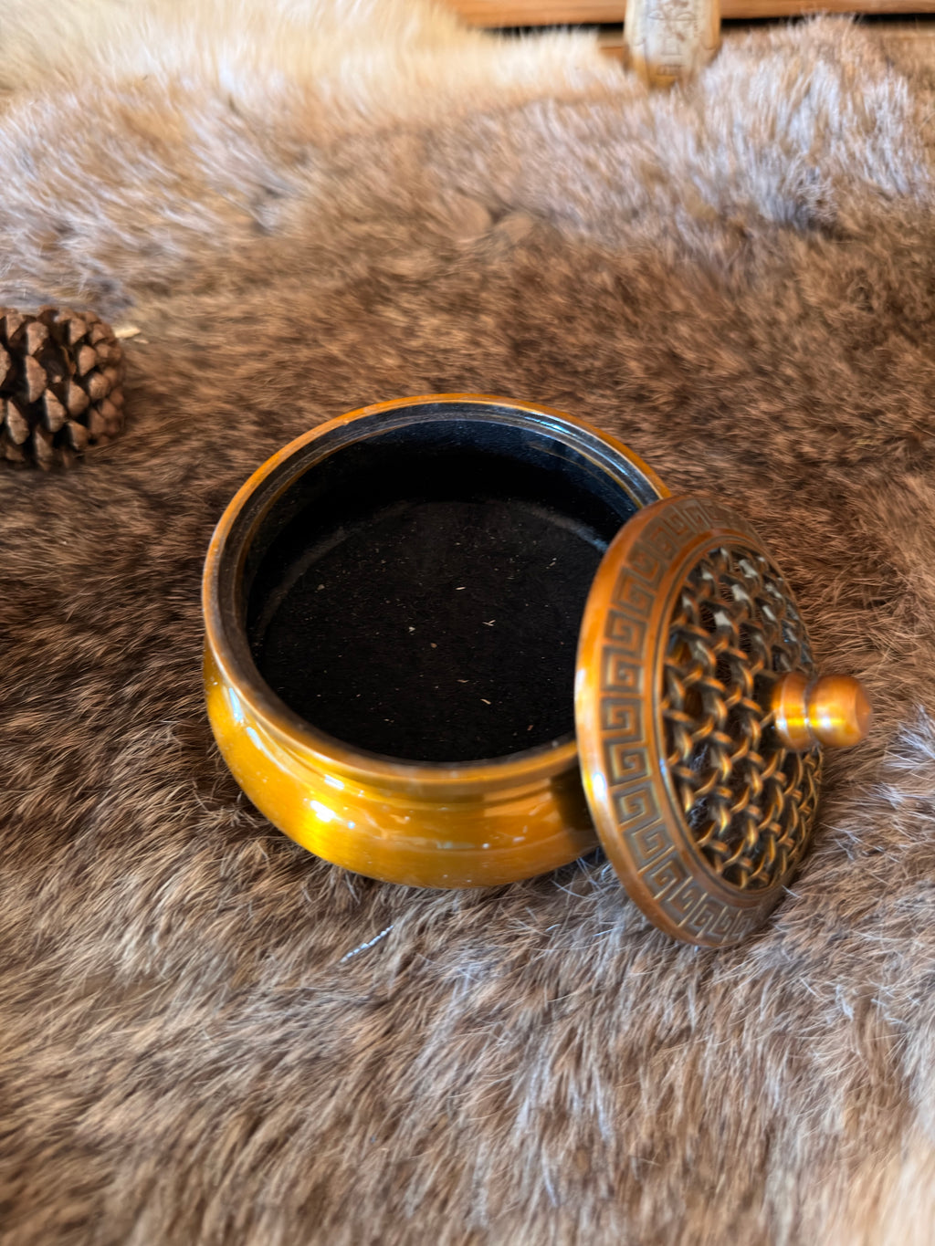 Brûleur à encens en métal – Finition Laiton ou cuivre ancien