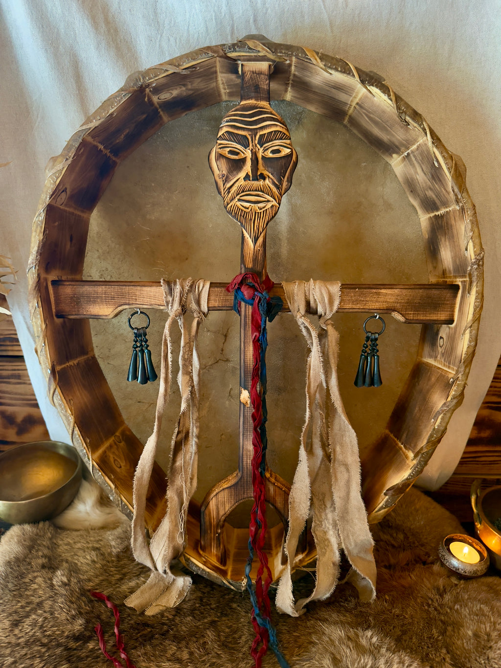 Tambour chamanique « Tête Ancêtre »